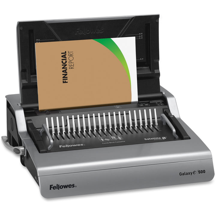 Image of Fellowes® Galaxy 500 Electric Comb Binding System, 500 Sheets, 19.63 X 17.75 X 6.5, Gray