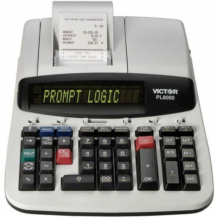 Image of Victor® Pl8000 One-Color Prompt Logic Printing Calculator, Black Print, 8 Lines/sec
