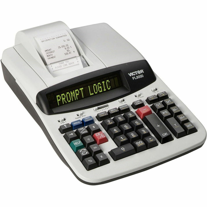 Image of Victor® Pl8000 One-Color Prompt Logic Printing Calculator, Black Print, 8 Lines/sec