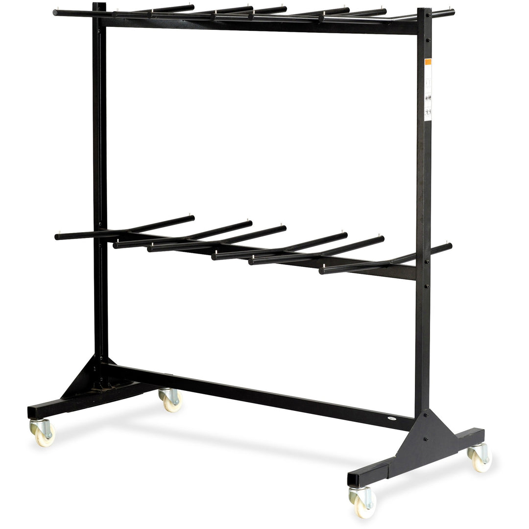 Image of Safco® Two-Tier Chair Cart, Two-Sided 12-Section Hang-Hook Format, Metal, 64.5" x 33.5" x 70.25", Black