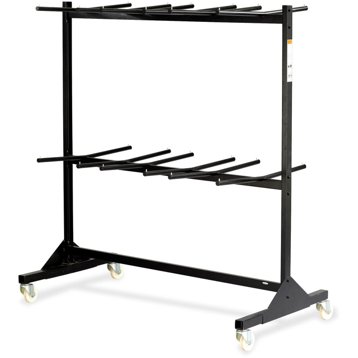 Image of Safco® Two-Tier Chair Cart, Two-Sided 12-Section Hang-Hook Format, Metal, 64.5" x 33.5" x 70.25", Black