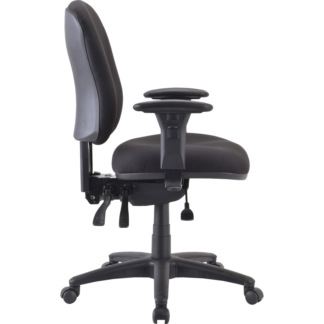 Image of Lorell Mid-back Task Chair, 26-3/4"x26"x39-1/4"-42", Black