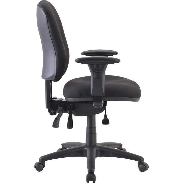 Image of Lorell Mid-back Task Chair, 26-3/4"x26"x39-1/4"-42", Black