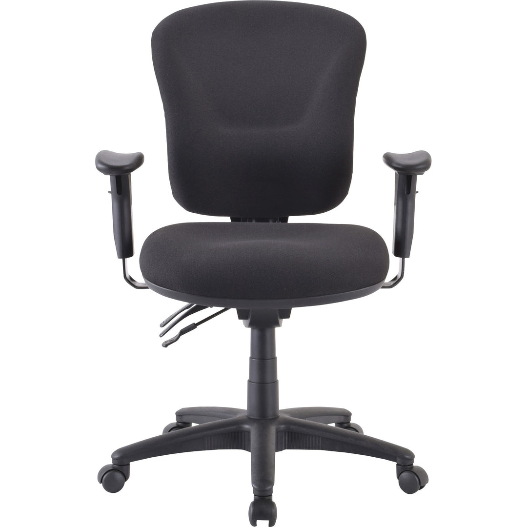 Image of Lorell Mid-back Task Chair, 26-3/4"x26"x39-1/4"-42", Black