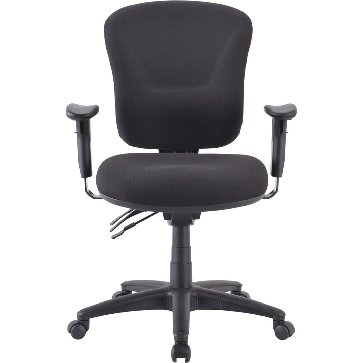 Image of Lorell Mid-back Task Chair, 26-3/4"x26"x39-1/4"-42", Black
