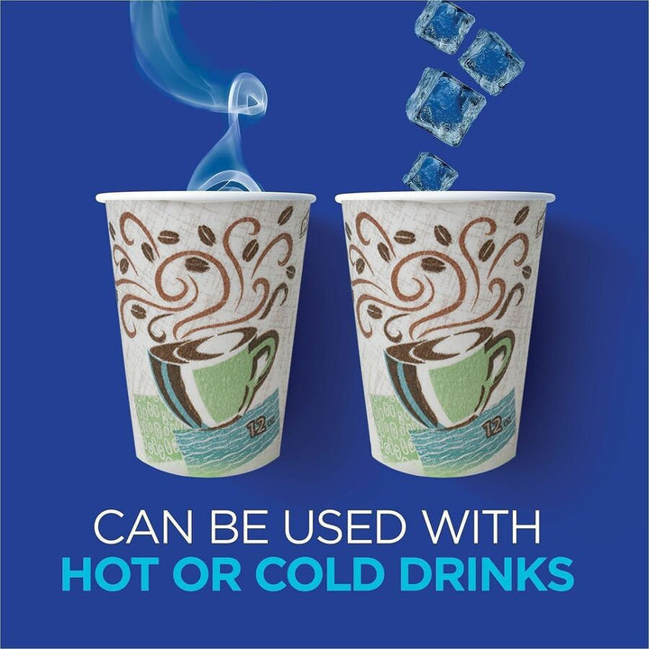 Image of Dixie 5310DX PerfecTouch 10 oz Insulated Paper Hot Coffee Cups by GP Pro, 10 fl oz, White, Paper, Hot Drink, 25 / Pack