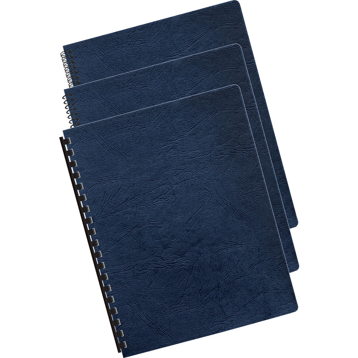 Image of Fellowes® Executive Leather-Like Presentation Cover, Navy, 11.25 x 8.75, Unpunched, 50/Pack