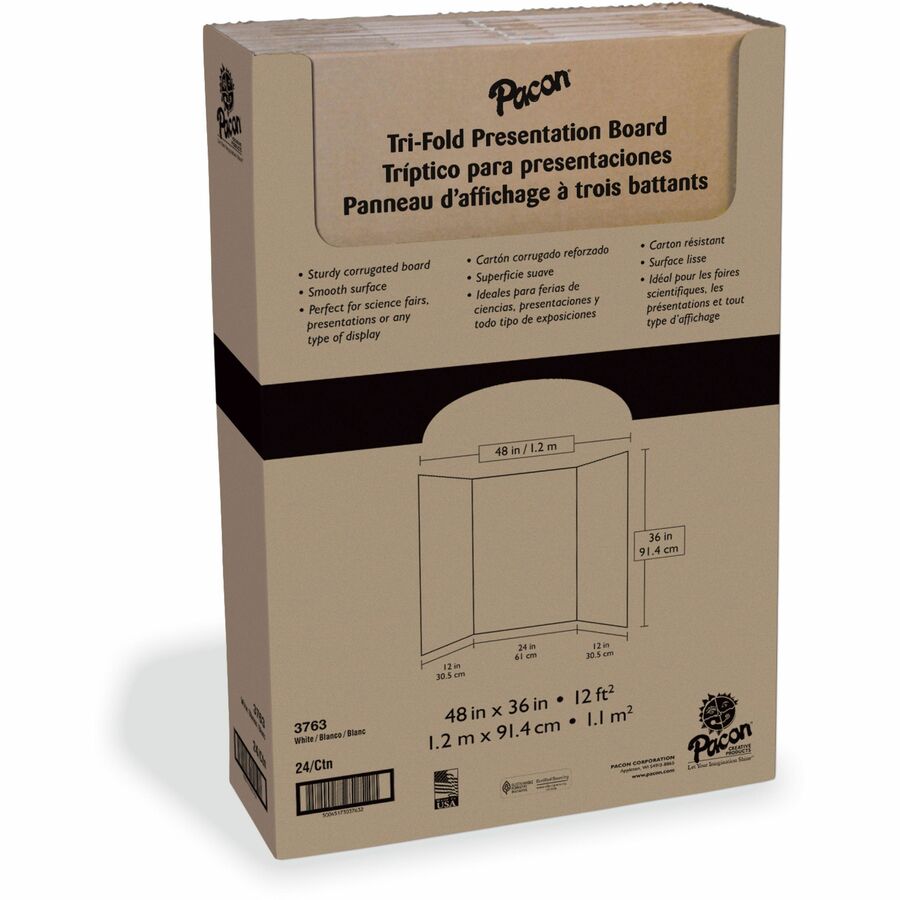 Image of Pacon® Spotlight Corrugated Presentation Board, 48 X 36, White/kraft, 24/carton