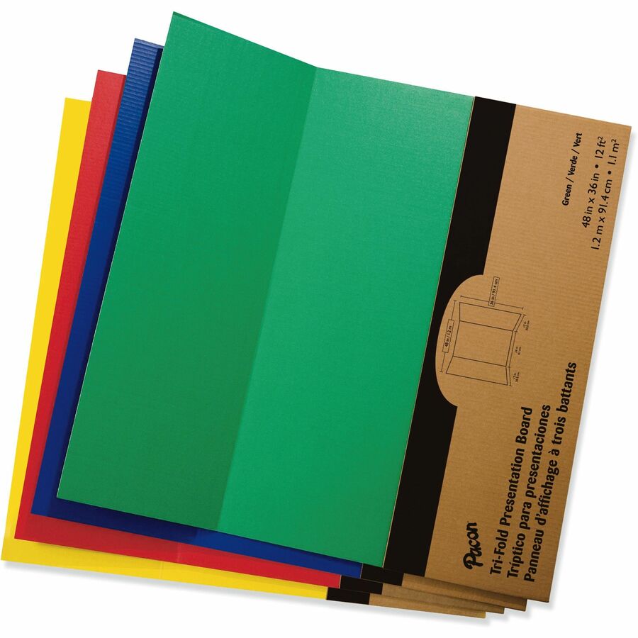 Image of Pacon® Single Walled Presentation Board,Tri-fold,48"x36",24/CT,AST
