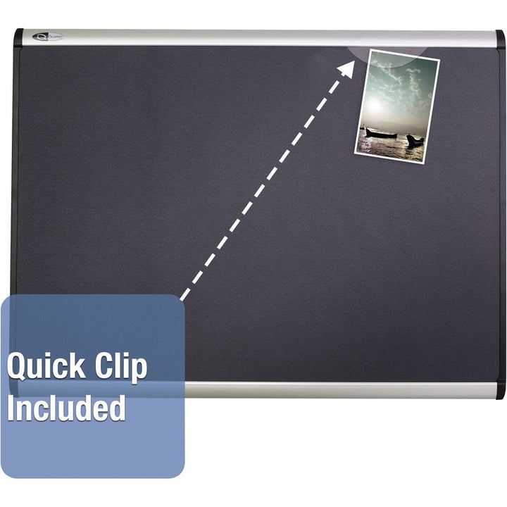 Image of Quartet® Prestige Plus Magnetic Fabric Bulletin Boards, 36" x 24", Gray Surface, Satin Aluminum Frame