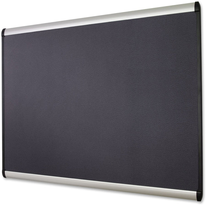Image of Quartet® Prestige Plus Magnetic Fabric Bulletin Boards, 36" x 24", Gray Surface, Satin Aluminum Frame