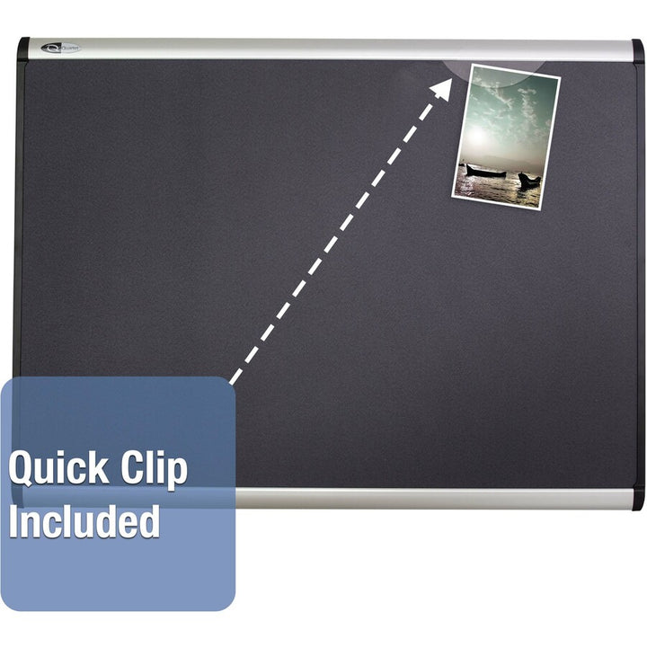 Image of Quartet® Prestige Plus Magnetic Fabric Bulletin Boards, 48" x 36", Gray Surface, Satin Aluminum Frame
