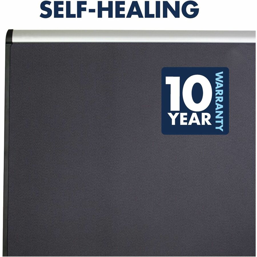 Image of Quartet® Prestige Plus Magnetic Fabric Bulletin Boards, 72" x 48", Gray Surface, Satin Aluminum Frame