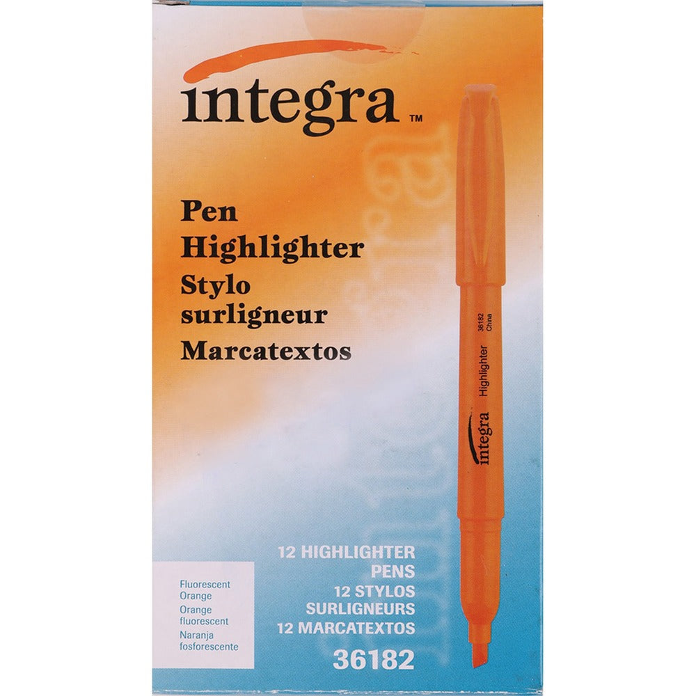 Image of Integra Highlighter,Pen Style,Chisel Tip,1 DZ,Fluorescent OE
