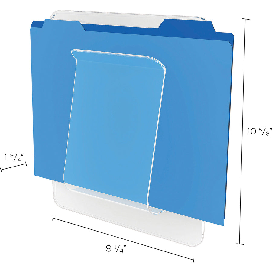 Image of deflecto® File/Chart Holder, 1 Compartment, 10"x2"x10-1/2", Clear