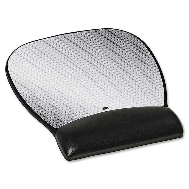 Image of 3M Antimicrobial Gel Large Mouse Pad with Wrist Rest, 9.25 x 8.75, Black
