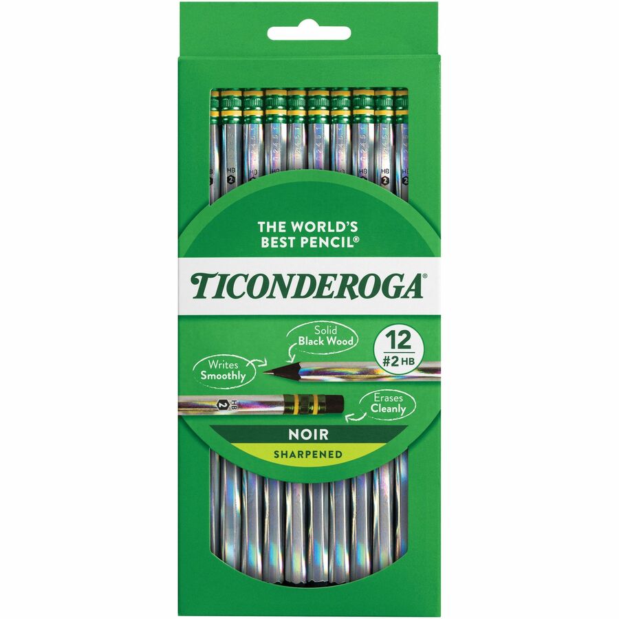 Image of Dixon® Wood Pencils,w/Latex Free Eraser, HB, 2 Lead Grade, BK