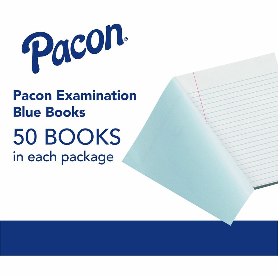 Image of Pacon® Exam Book,3/8" Ruled,w/Red Margin,16 Pages,8-1/2"x7",1000/CT