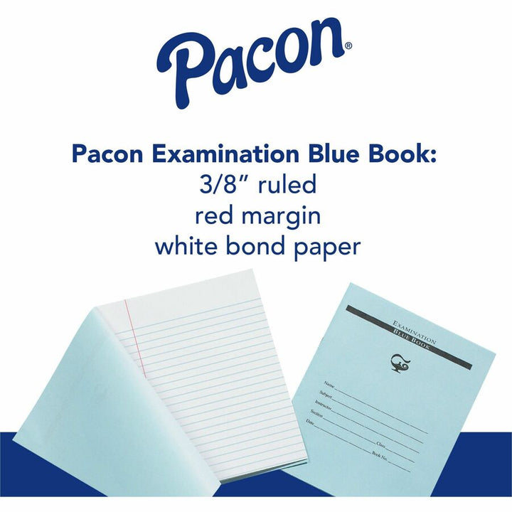 Image of Pacon® Exam Book,3/8" Ruled,w/Red Margin,16 Pages,8-1/2"x7",1000/CT