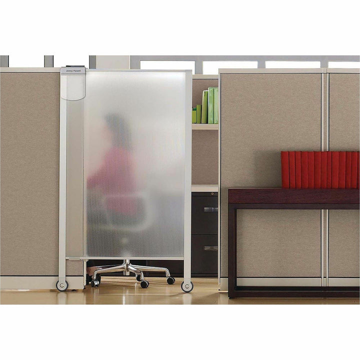 Image of Quartet® Premium Workstation Privacy Screen, 38w X 64d, Translucent Clear/silver