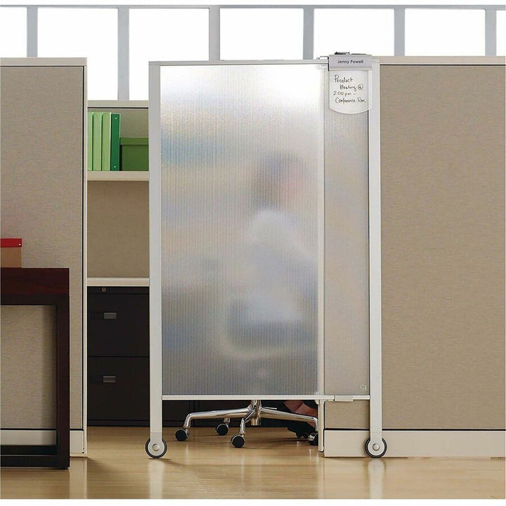 Image of Quartet® Premium Workstation Privacy Screen, 38w X 64d, Translucent Clear/silver