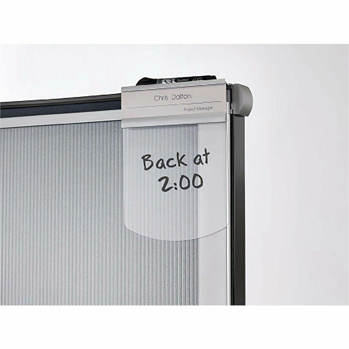 Image of Quartet® Premium Workstation Privacy Screen, 38w X 64d, Translucent Clear/silver