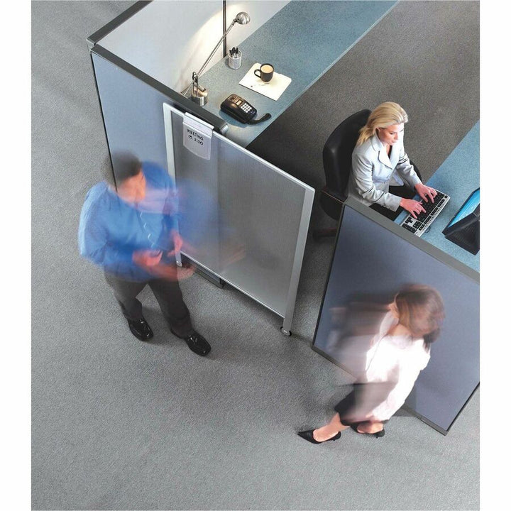 Image of Quartet® Premium Workstation Privacy Screen, 38w X 64d, Translucent Clear/silver