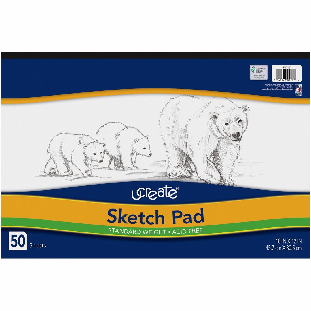 Image of Pacon® Sketch Pad, Medium Weight, Acid-free, 18"x12", 50 Sheets