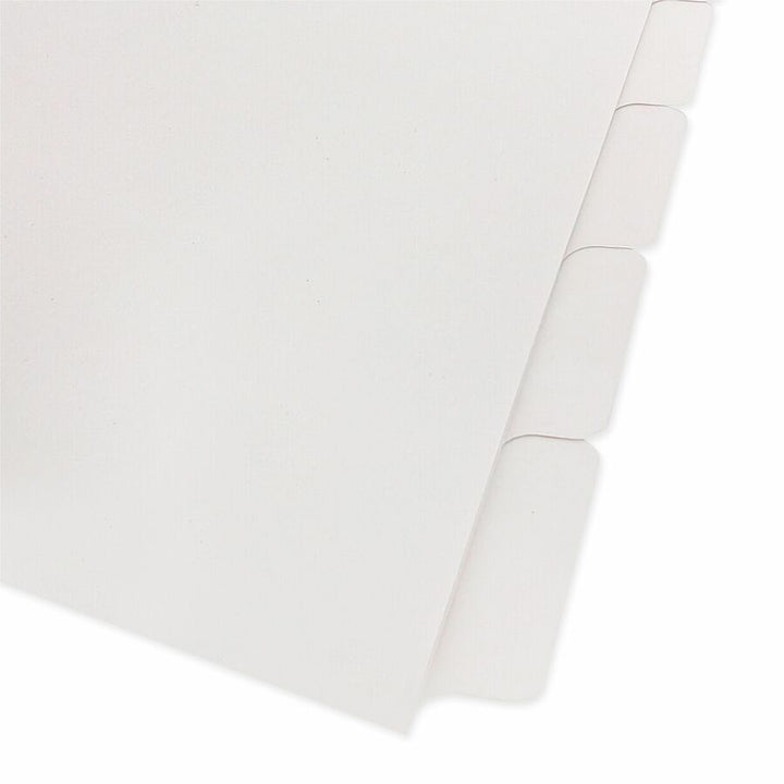 Image of Business Source Erasable Tab Indexes, 3HP,11"x8-1/2",8/ST, White