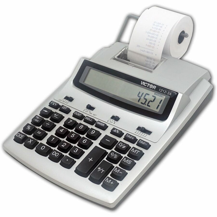 Image of Victor® 1212-3A Antimicrobial Printing Calculator, Black/Red Print, 2.7 Lines/Sec