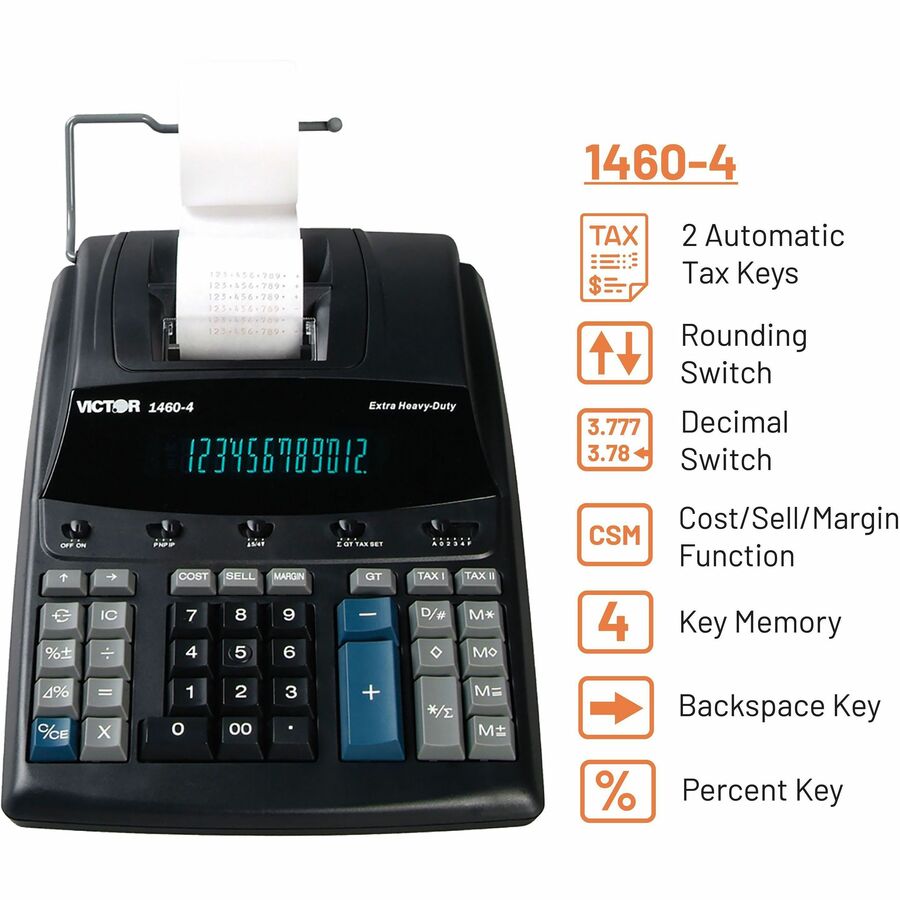 Image of Victor® 1460-4 Extra Heavy-Duty Printing Calculator, Black/red Print, 4.6 Lines/sec