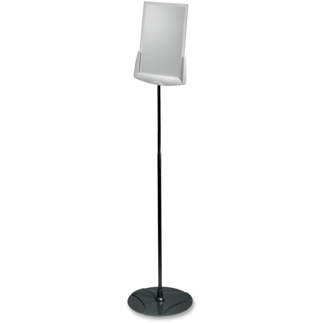 Image of Durable® Sherpa Infobase Sign Stand, Acrylic/Metal, 40" to 60" High, Gray