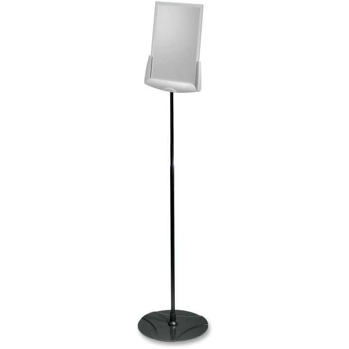 Image of Durable® Sherpa Infobase Sign Stand, Acrylic/Metal, 40" to 60" High, Gray