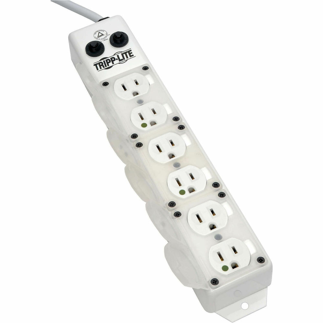 Image of Tripp Lite by Eaton Medical-Grade Power Strip for Patient-Care Vicinity, 6 Outlets, 15 ft Cord, White