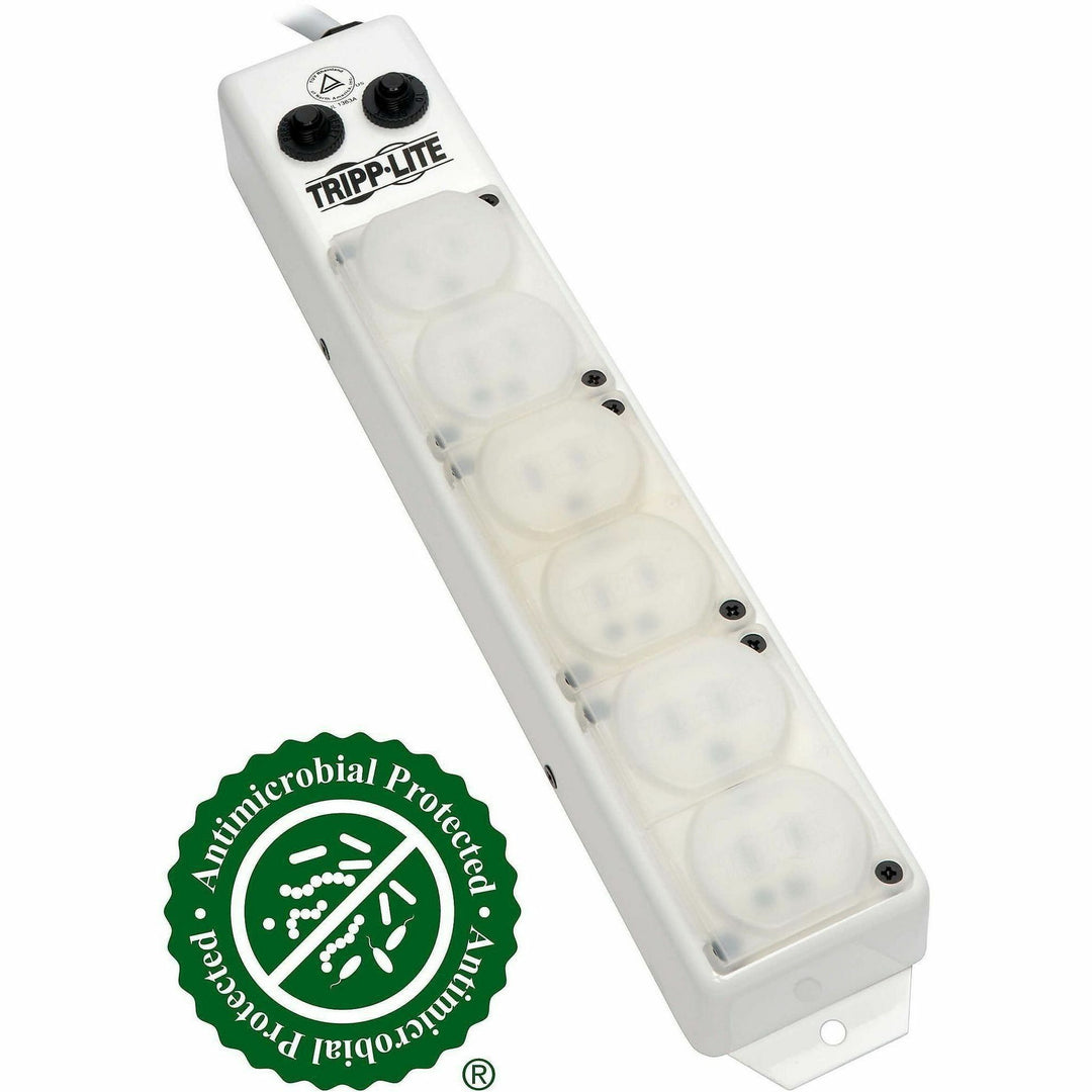 Image of Tripp Lite by Eaton Medical-Grade Power Strip for Patient-Care Vicinity, 6 Outlets, 15 ft Cord, White