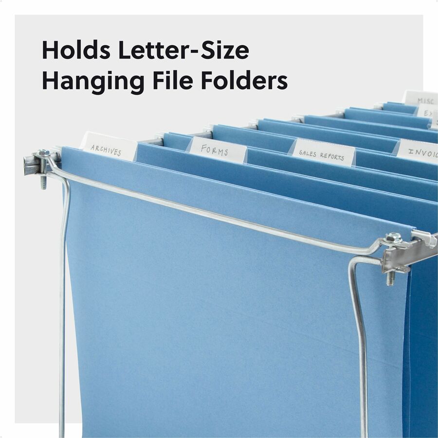 Image of Smead Steel Hanging Folder Drawer Frame, 1 Section, Letter Size, 23" to 27" Long, Gray, 2/Pack