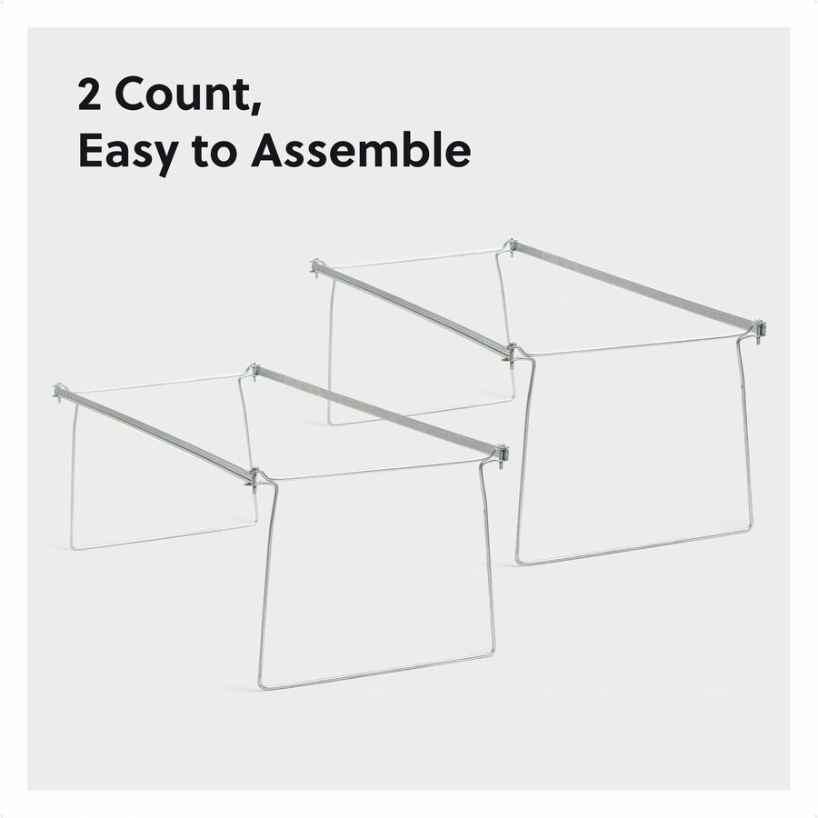 Image of Smead Steel Hanging Folder Drawer Frame, 1 Section, Letter Size, 23" to 27" Long, Gray, 2/Pack