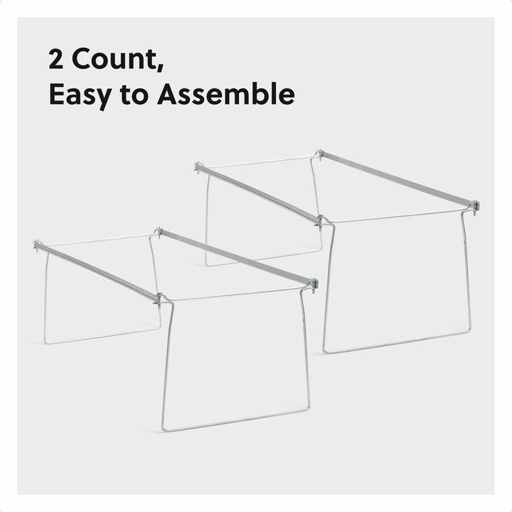 Image of Smead Steel Hanging Folder Drawer Frame, 1 Section, Letter Size, 23" to 27" Long, Gray, 2/Pack