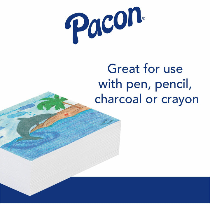 Image of Pacon 3411 Newsprint Paper, 500 Sheets, Plain, 18" x 24" Sheet Size, White Paper, 1 Ream