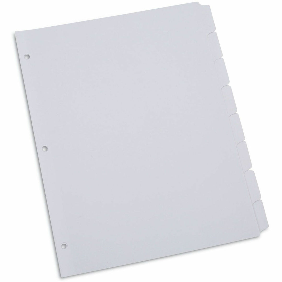 Image of Universal 20818 Deluxe Write-On/Erasable Tab Index, 8-Tab, 11 x 8.5, White, White Tabs, 1 Set