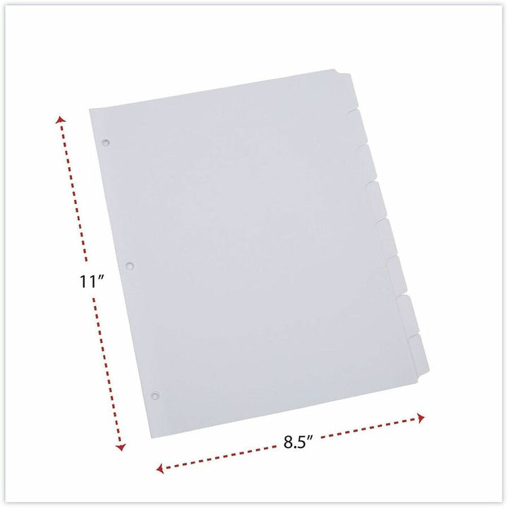 Image of Universal 20818 Deluxe Write-On/Erasable Tab Index, 8-Tab, 11 x 8.5, White, White Tabs, 1 Set
