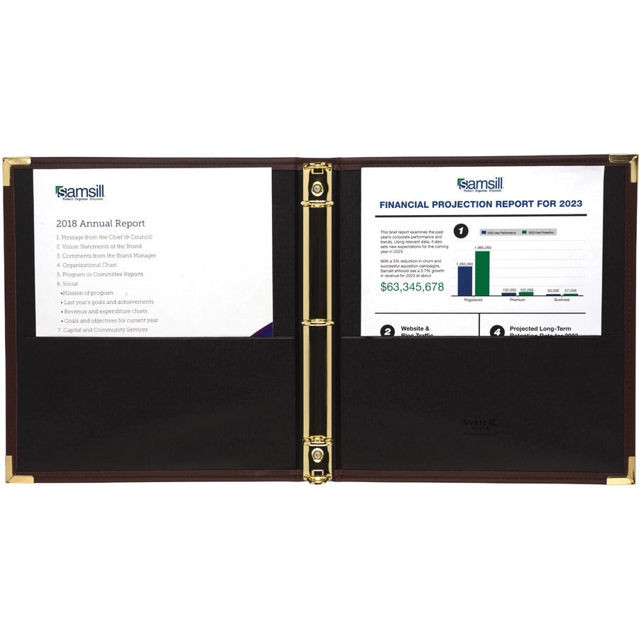 Image of Samsill® Classic Collection Ring Binder, 3 Rings, 1" Capacity, 11 X 8.5, Burgundy