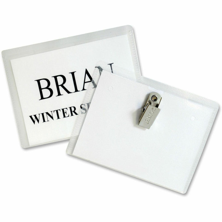 Image of C-Line® Name Badge Kits, Top Load, 4 X 3, Clear, Clip Style, 96/box