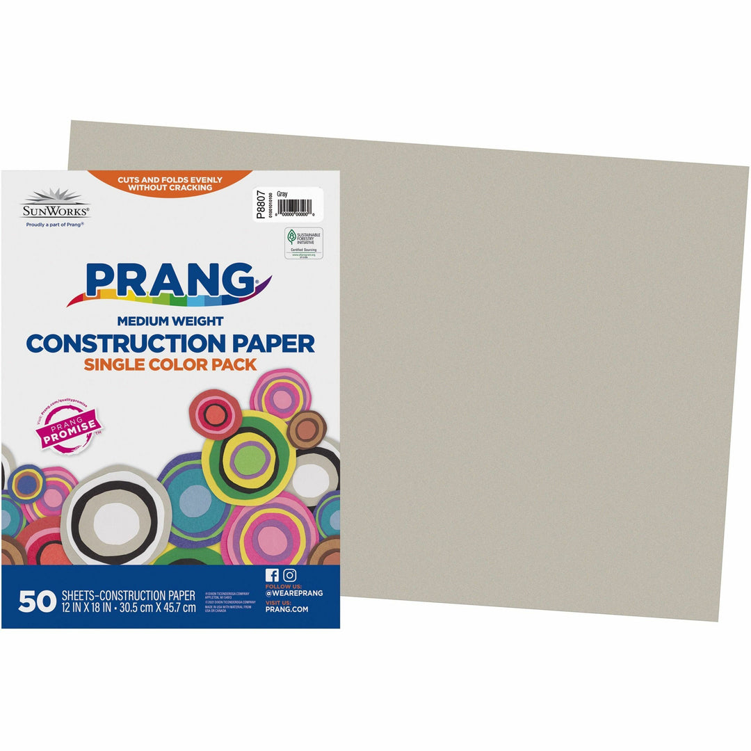 Image of Pacon® Construction Paper,Smooth Textured,12"x18",50/PK,Gray