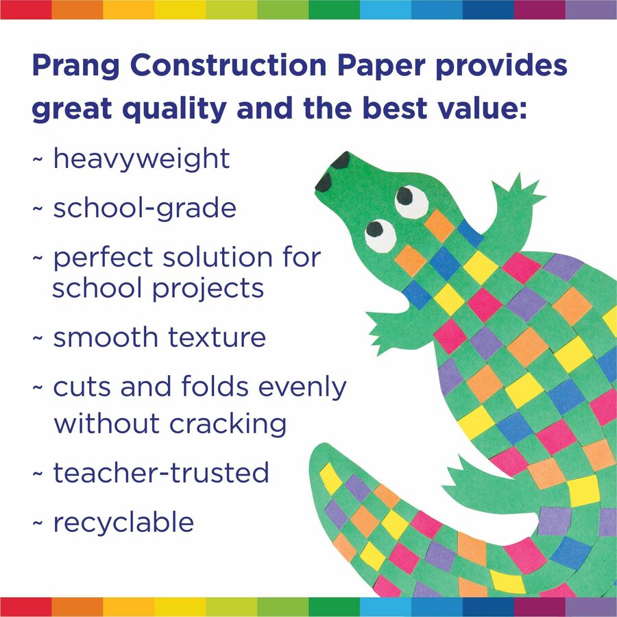 Image of Prang 6317 Construction Paper, Multipurpose, 24" W x 18" Length, Black, Groundwood, 50 / Pack