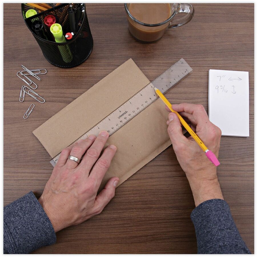 Image of Universal 59022 Acrylic Ruler, 12" Length, 1/16 Graduations, Metric, Standard Measuring System, Plastic, Clear, 1 Each