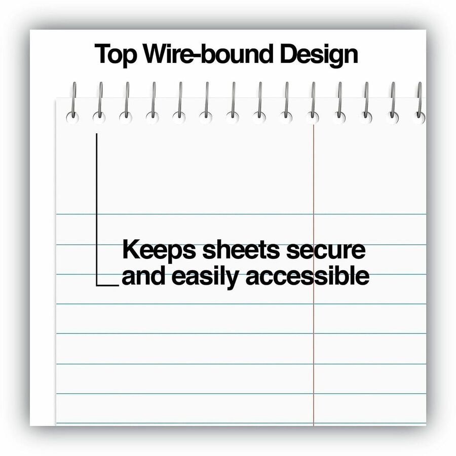 Image of Universal® Steno Pads, Gregg Rule, Red Cover, 80 White 6 X 9 Sheets