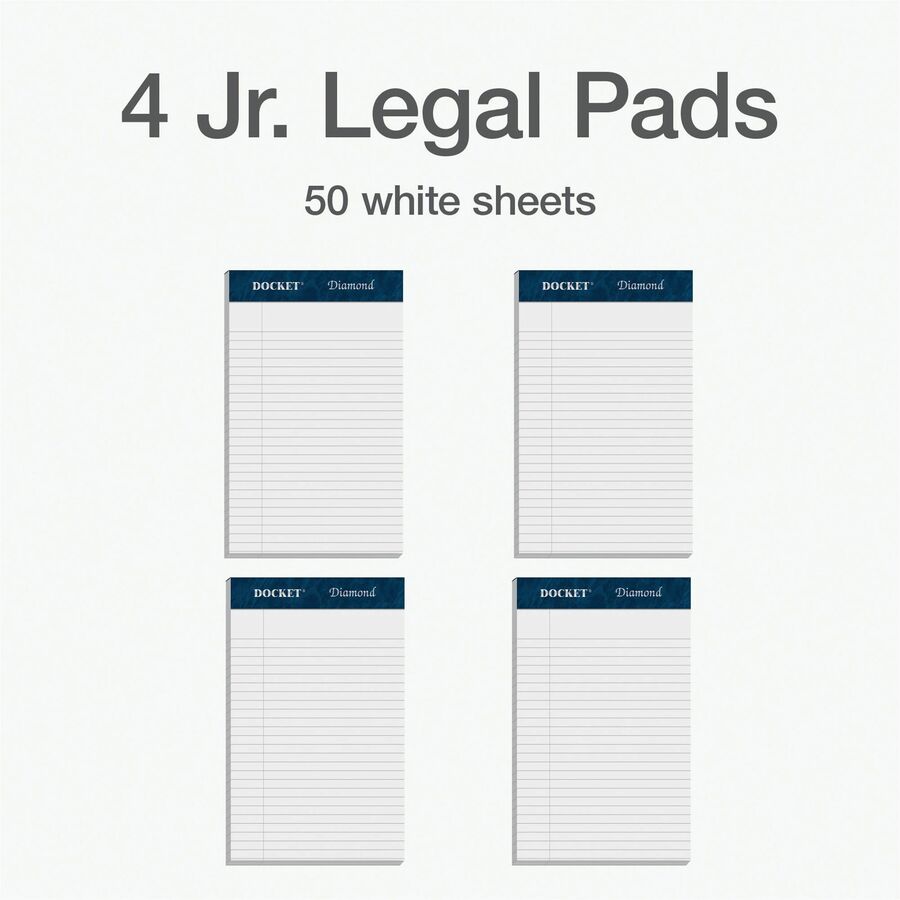 Image of Tops Writing Pads, Jr. Legal Ruled, 5"x8", 50 SHT/PD, 4PD/PK, WE