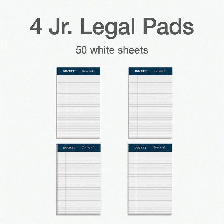 Image of Tops Writing Pads, Jr. Legal Ruled, 5"x8", 50 SHT/PD, 4PD/PK, WE