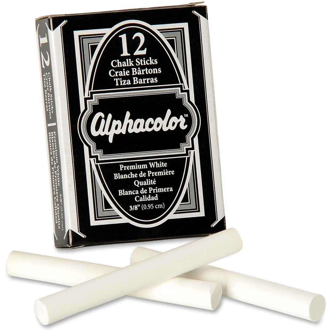 Image of Quartet® Chalk Sticks, Low Dust, Nontoxic, 3-1/4"x3/8", 12/BX, White
